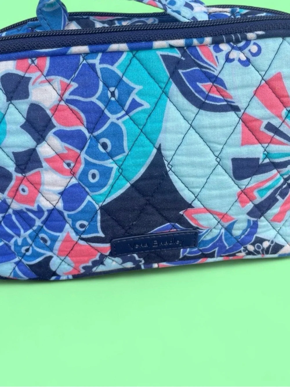 Vera Bradley Lotus Flower Swirl double zip Cosmetic Case